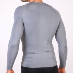 Graues Thermoshirt ohne Kragen