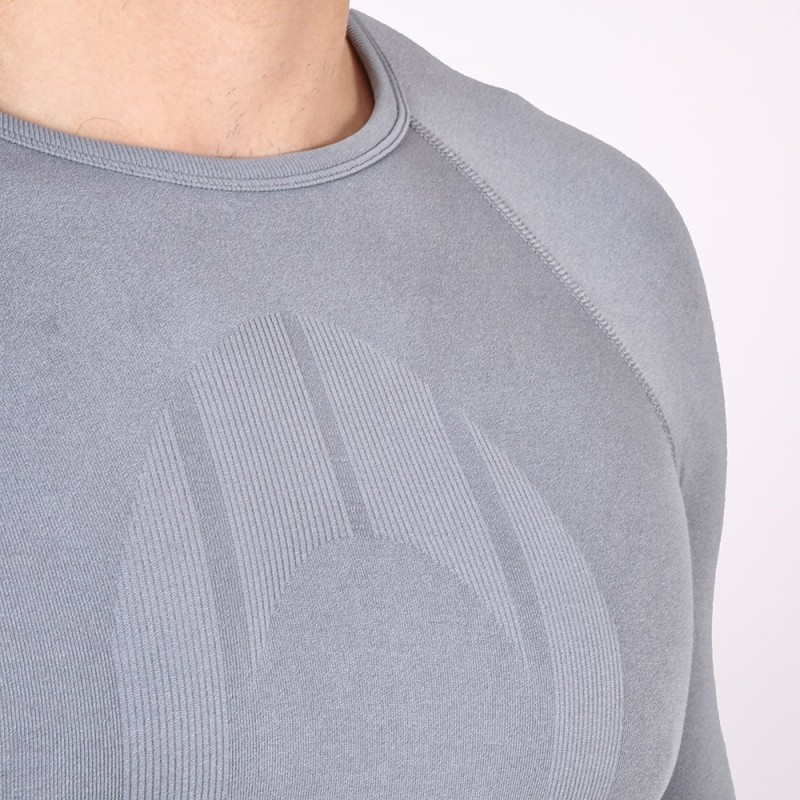 Graues Thermoshirt ohne Kragen