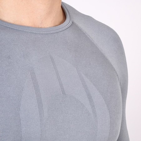 Graues Thermoshirt ohne Kragen