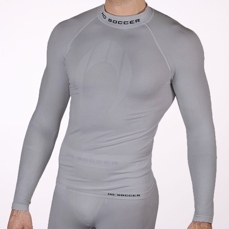 Camiseta Térmica Manga Comprida Adulto Cinza