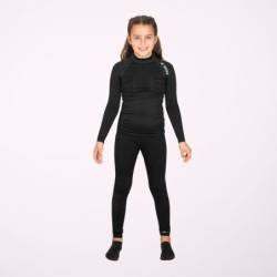 Thermoshirt met lange mouwen voor kinderen zwart