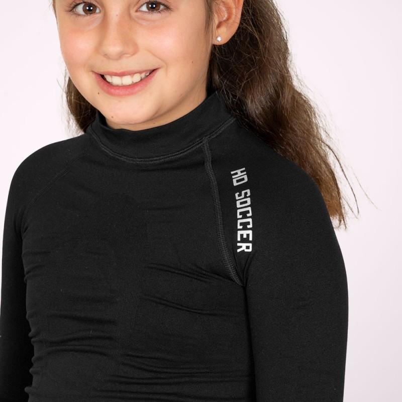 Thermoshirt met lange mouwen voor kinderen zwart