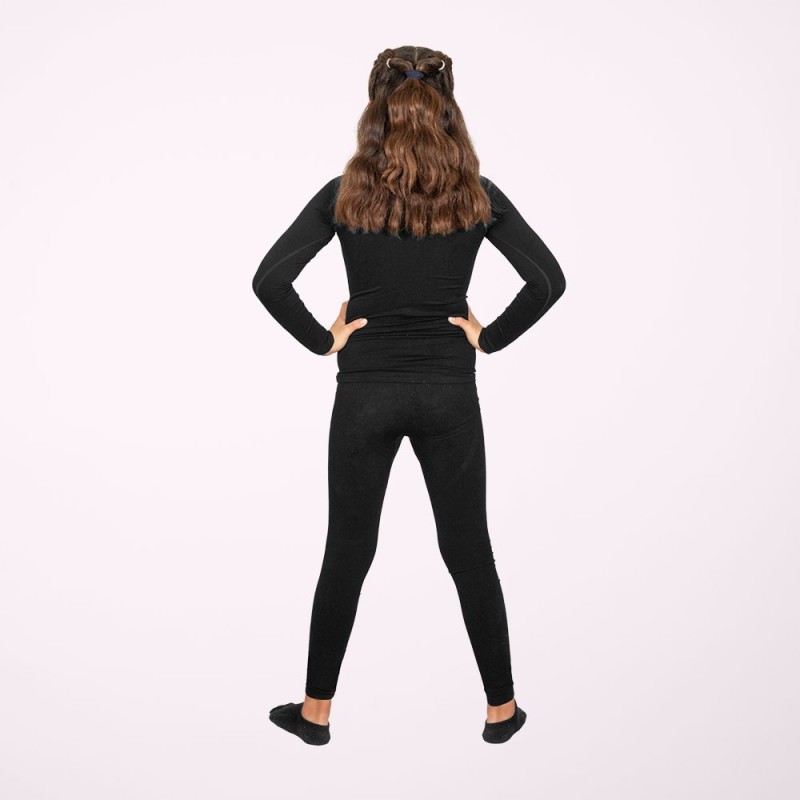 T-shirt Thermique à Manches Longues Enfant Noir