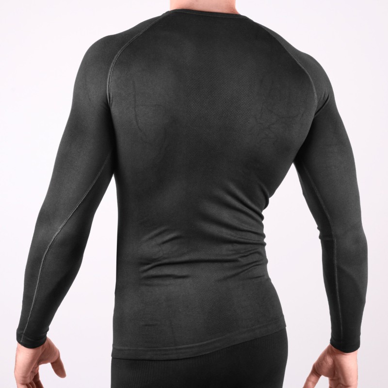 Thermoshirt zonder kraag kind zwart
