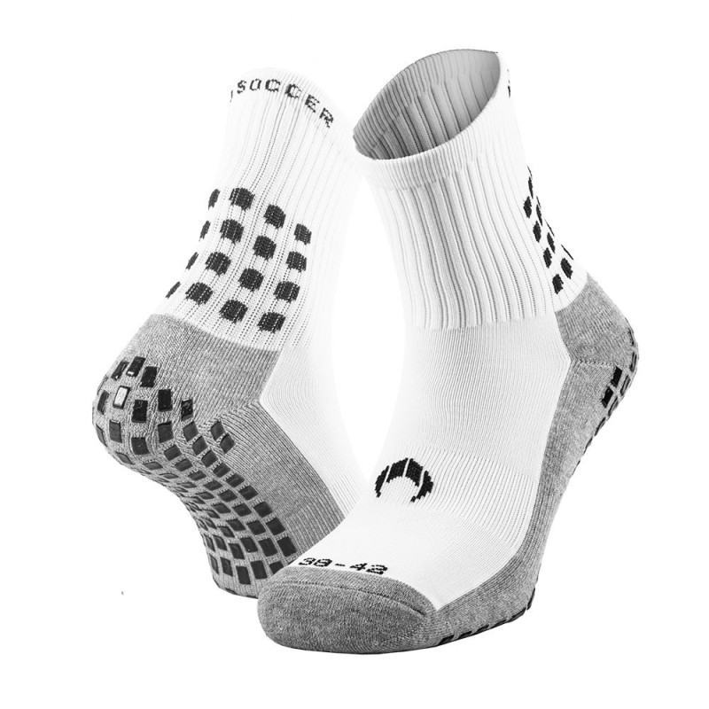 Calcetín deportivo antideslizante blanco