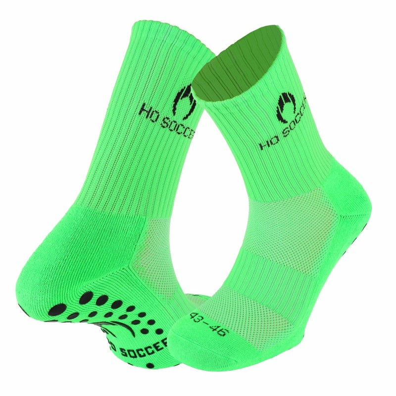Calcetín deportivo antideslizante verde fluor
