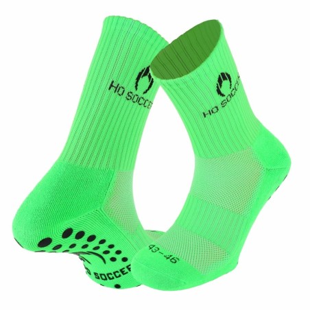 Calcetín deportivo antideslizante verde fluor