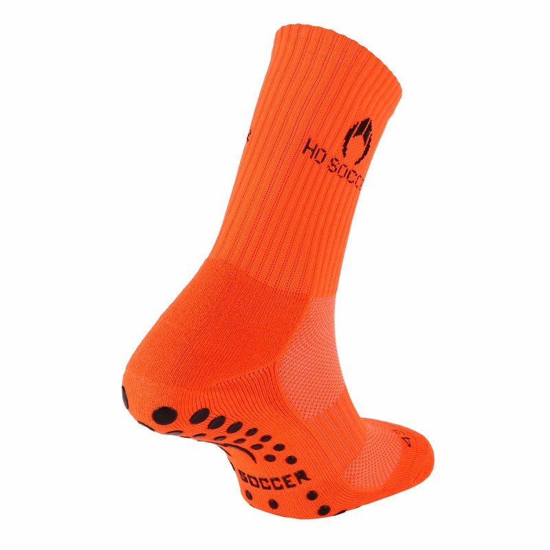 Calcetín deportivo antideslizante naranja fluor