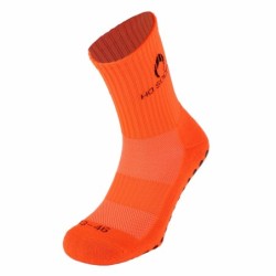 Meia desportiva antiderrapante laranja flúor