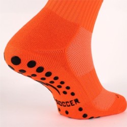 Calcetín deportivo antideslizante naranja fluor