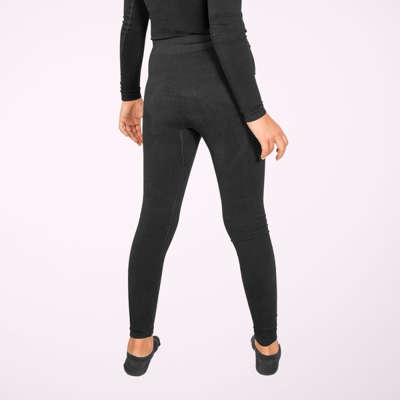 Lange zwarte thermobroek junior